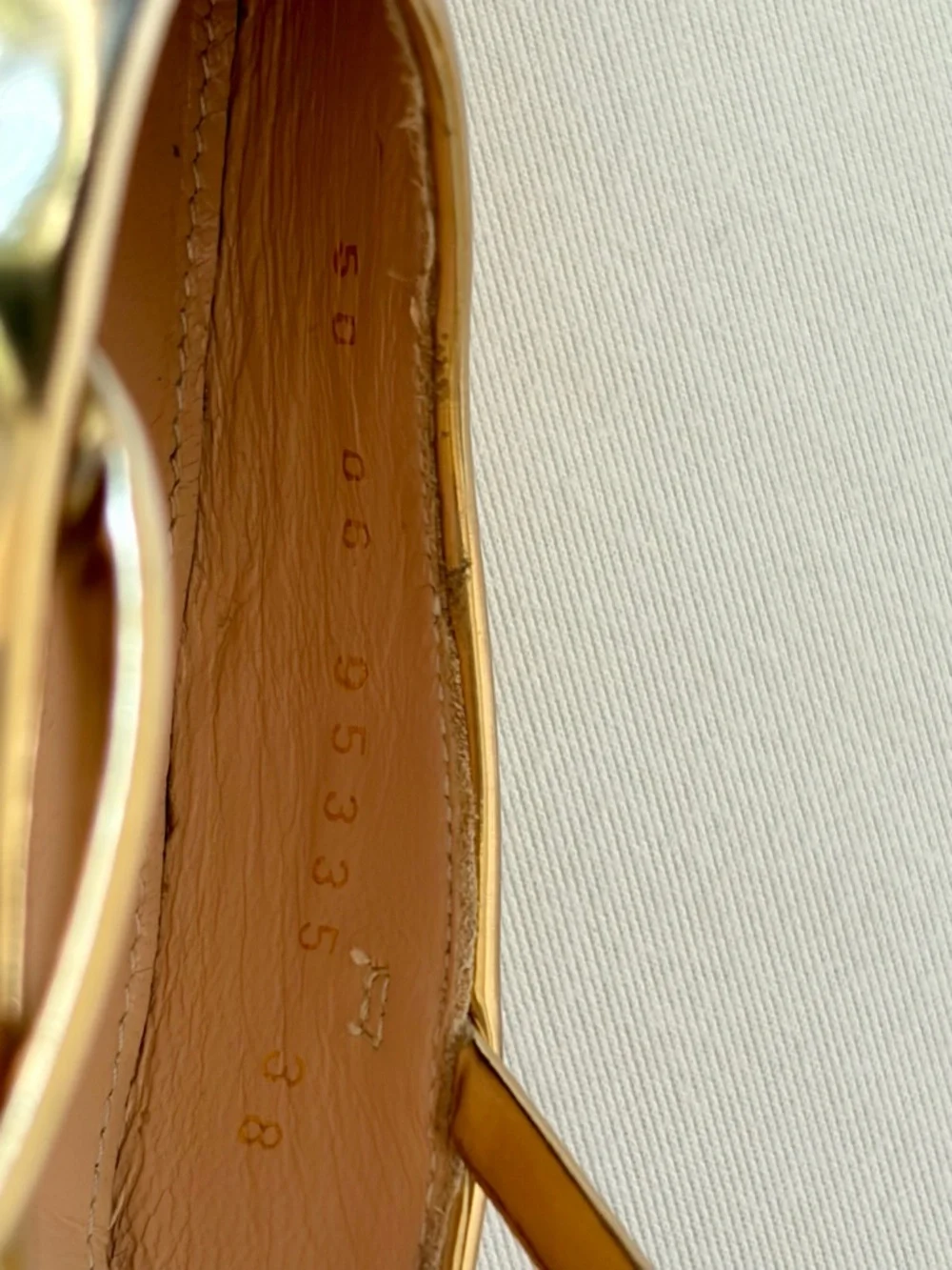 Gianvito Rossi Ascent Metallic Gold Pointed Slingback Heels, 38 (7.5), EUC